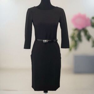 MM. Lafleur Etusko Black 3/4 Sleeve Sheath Dress Size 0